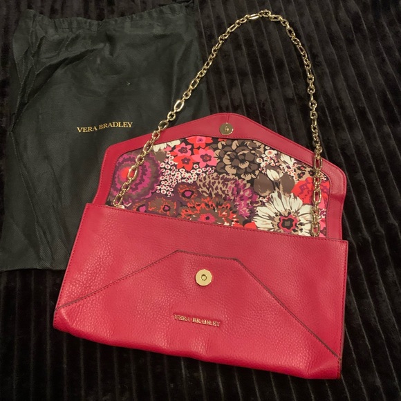 Vera Bradley Envelope Soft Leather Red Purse - Picture 2 of 3